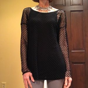 HOLD - Black Mesh Top